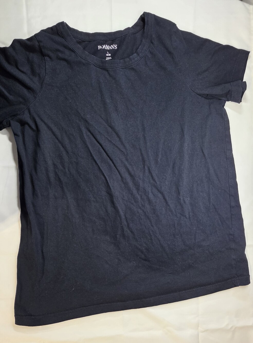 Roaman's T-Shirt Size Large 18/20 Black Short Sleeve Crewneck Top Sku 0365